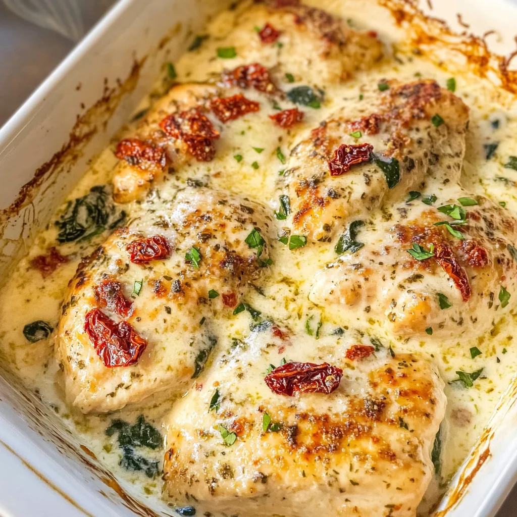 Baked Tuscan Chicken Casserole