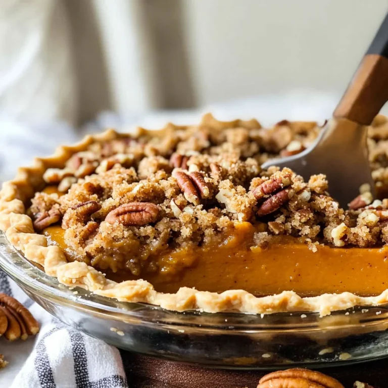 Bourbon Pumpkin Pie with a Salted Brown Butter Pecan Streusel