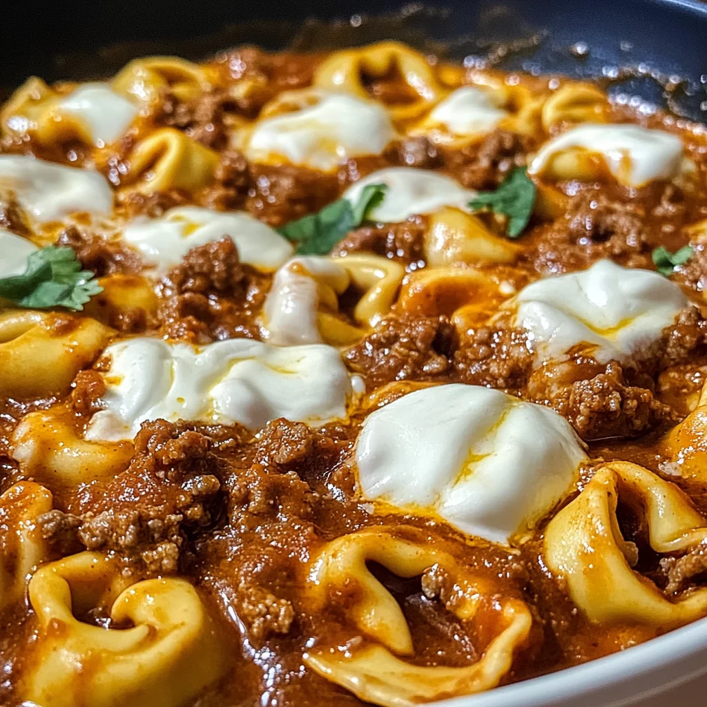 Cheesy Beef Enchilada Tortellini