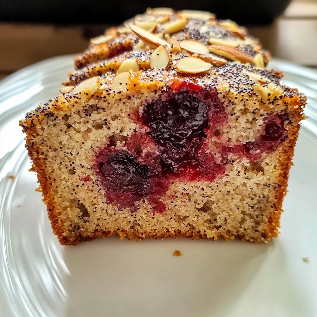 Cherry Almond Poppyseed Quick Bread