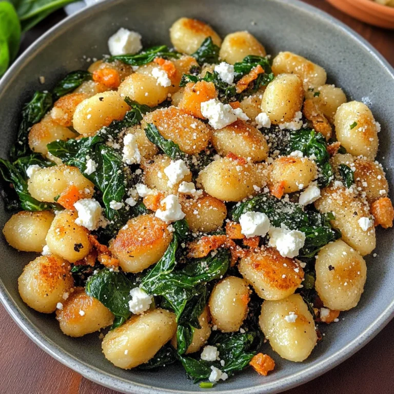 Crispy Gnocchi With Spinach And Feta
