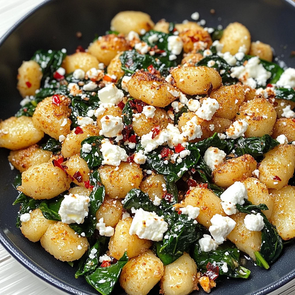 Crispy Gnocchi With Spinach And Feta
