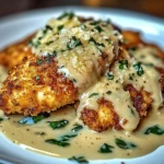 Crispy Parmesan Chicken with a Rich Garlic Sauce - Easy Dinner Idea