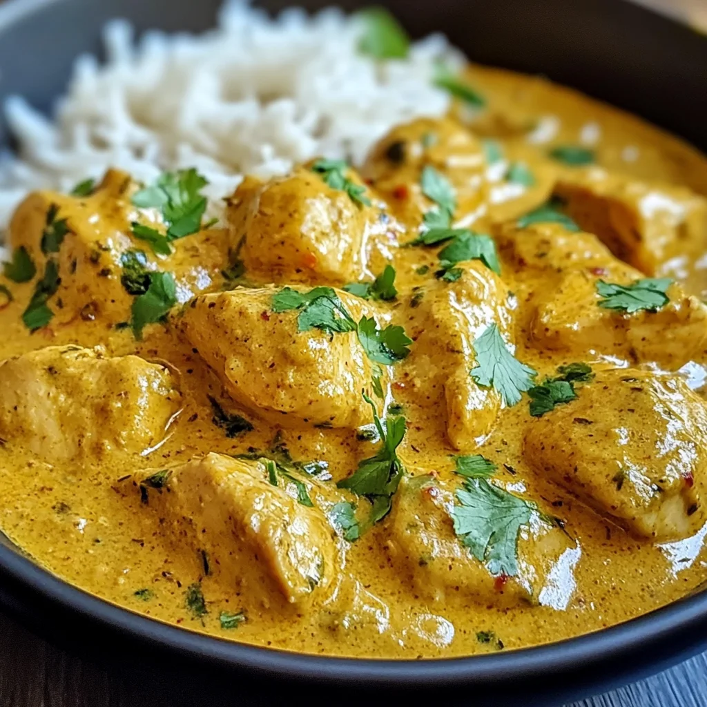 Easy Homemade Chicken Korma with Flatbread or Rice