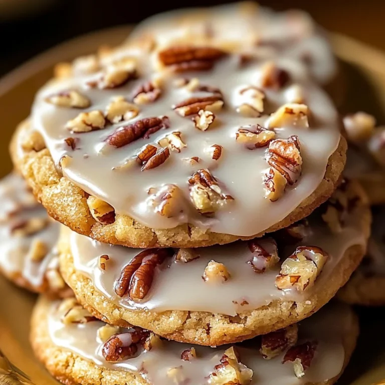 Frosted Butter Pecan Cookies