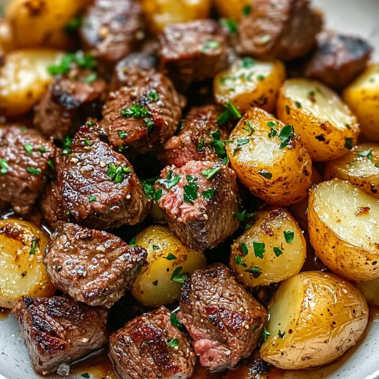 Garlic Steak Bites and Potatoes