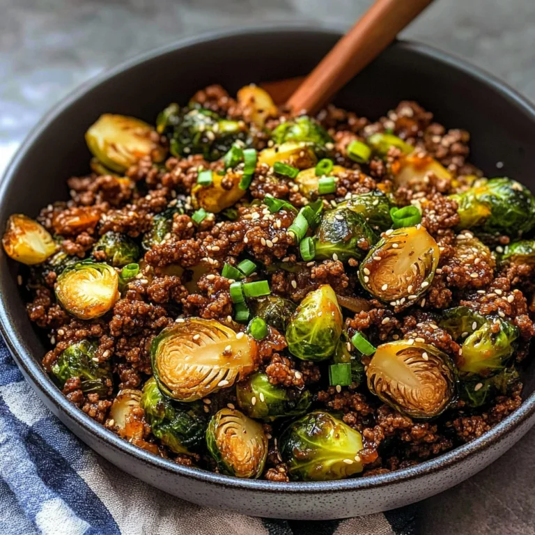 Ground Beef and Brussels Sprouts