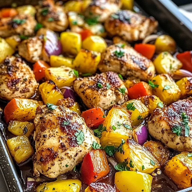 Hawaiian Chicken Sheet Pan Dinner