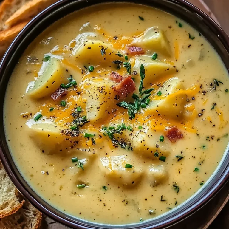 Hearty Cheddar Garlic Herb Potato Soup Recipe