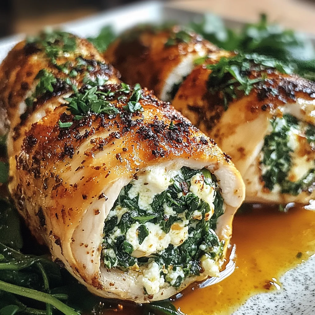 Herbed Ricotta Stuffed Chicken Rolls