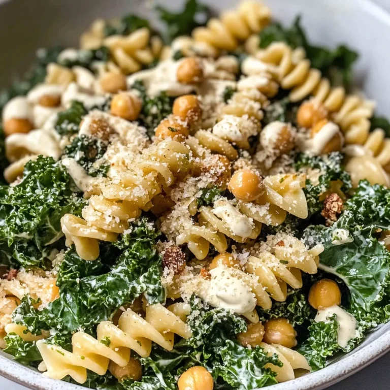 Kale Caesar Pasta Salad