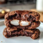 Marshmallow and Nutella Stuffed Chocolate Cookies