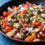 Mediterranean Keto Ground Chicken Skillet with Olives and Feta