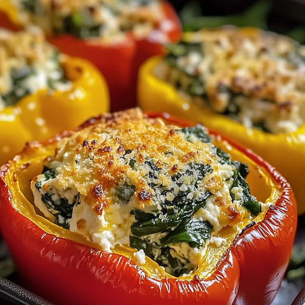 Spinach Ricotta Stuffed Peppers