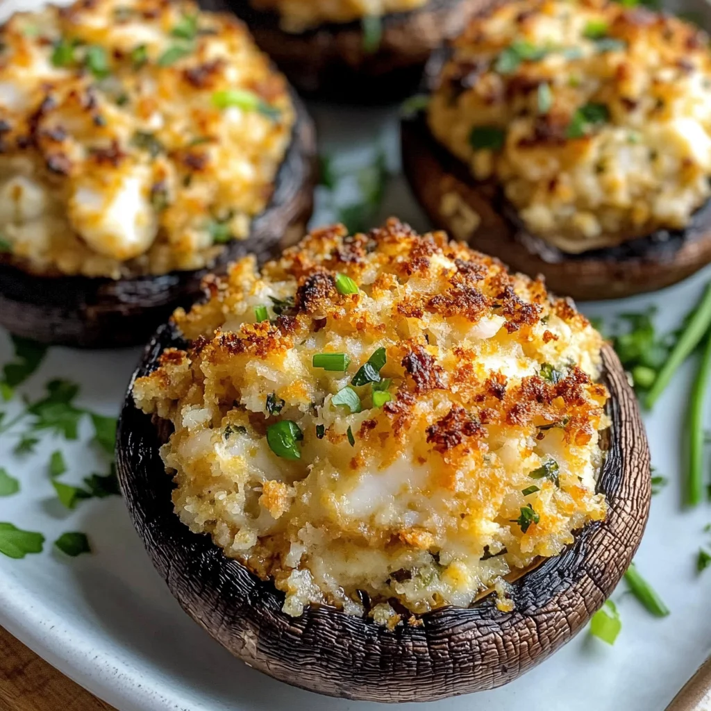 Tasty Crab Stuffed Portobello Mushrooms