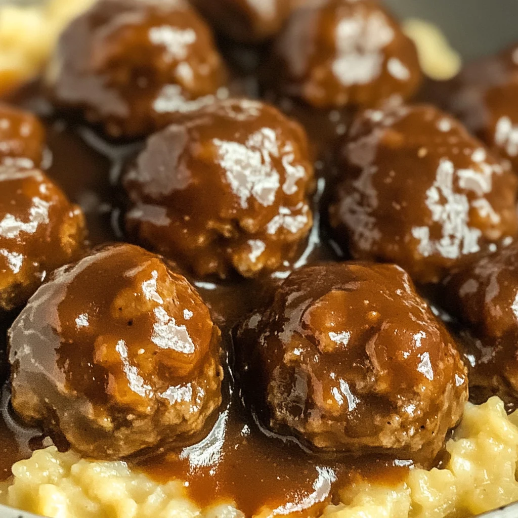 Tasty Slow Cooker Salisbury Steak Meatballs Recipe