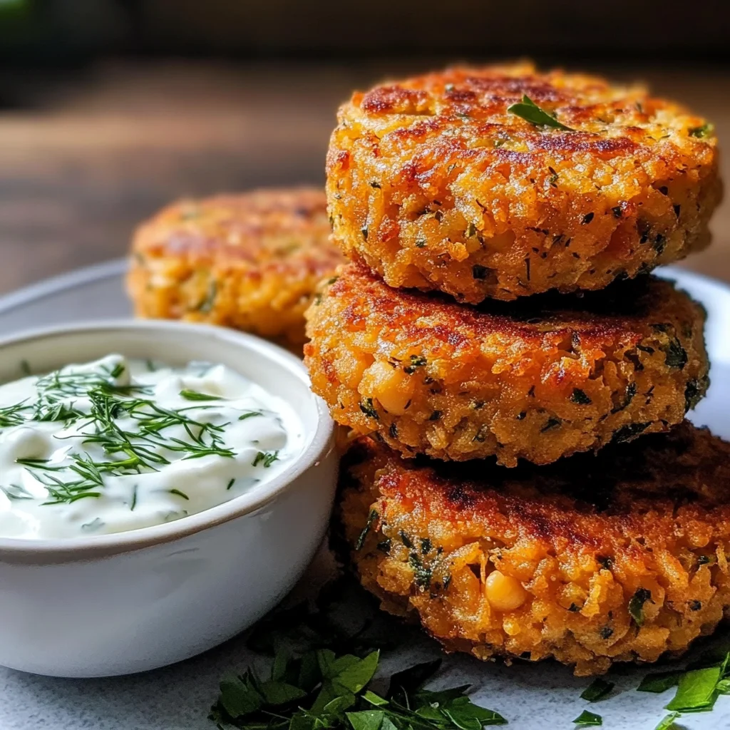 Ultimate Mediterranean Lemon Chickpea Patties with Yogurt Sauce