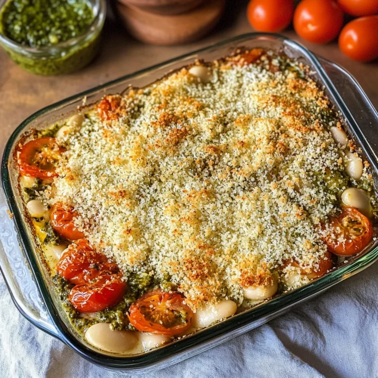 White Bean and Pesto Bake