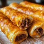 Cheesy Taco Stuffed Breadsticks with Taco Filling