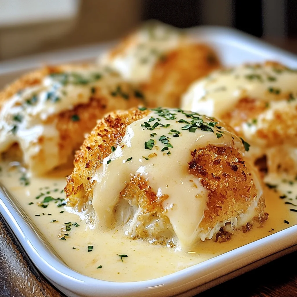 Chicken Pillows with Creamy Parmesan Sauce