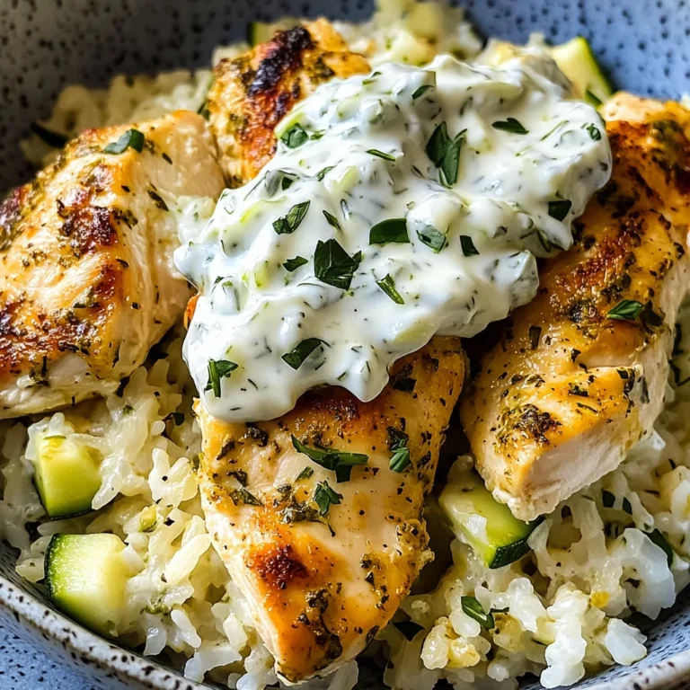 Easy Chicken Tzatziki Rice Bake