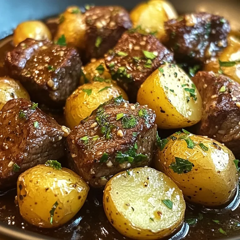 Garlic Butter Beef Bites with Potatoes