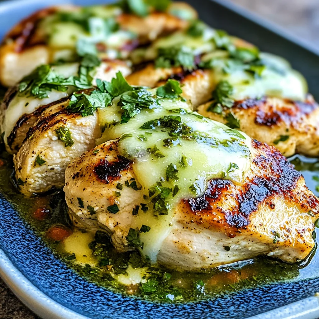 Grilled Salsa Verde Pepper Jack Chicken