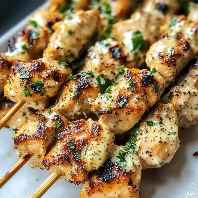 Ranch Garlic Parmesan Chicken Skewers